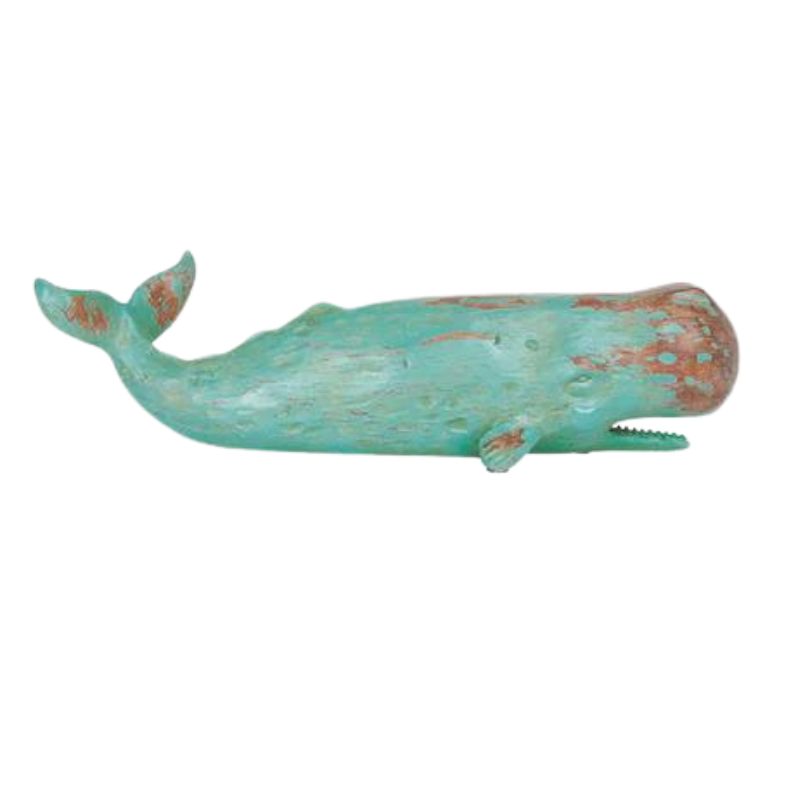 BATELA CACHALOTE 40CM EN RESINA ENVEJECIDO