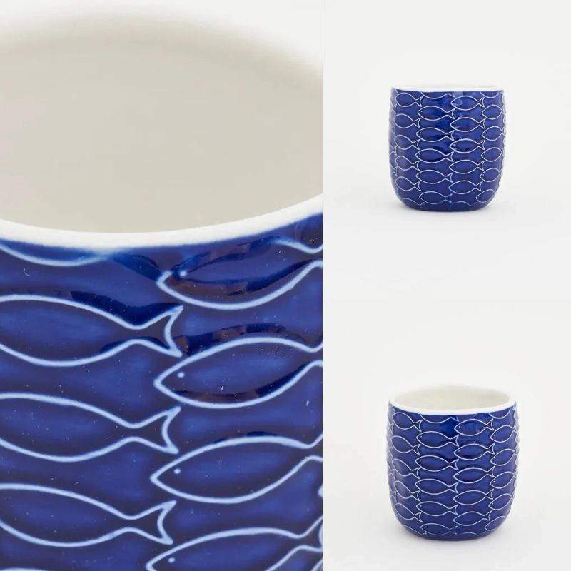 BATELA TAZA CAFE PECES D:6,5CMXH:7CM